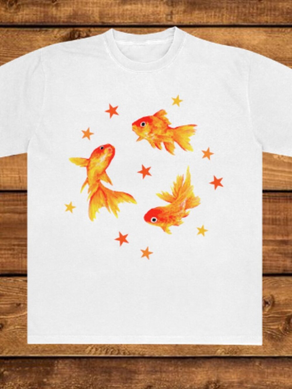 Goldfish T-Shirt White, Star Aesthetic